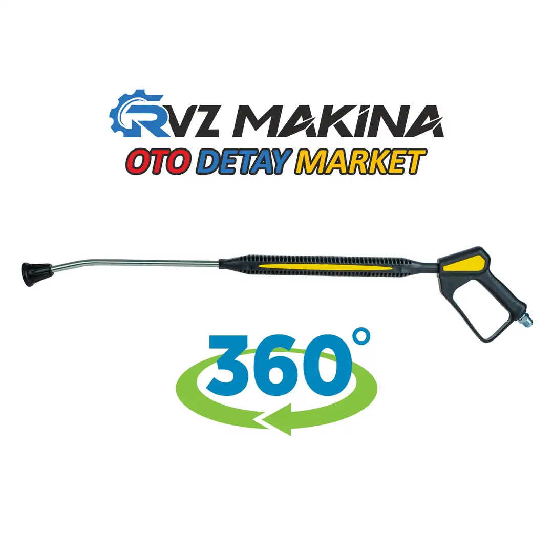 360 Derece Dönerli Tetiksiz Oto Yıkama Tabancası Alman Model Nozullu - 100 Cm