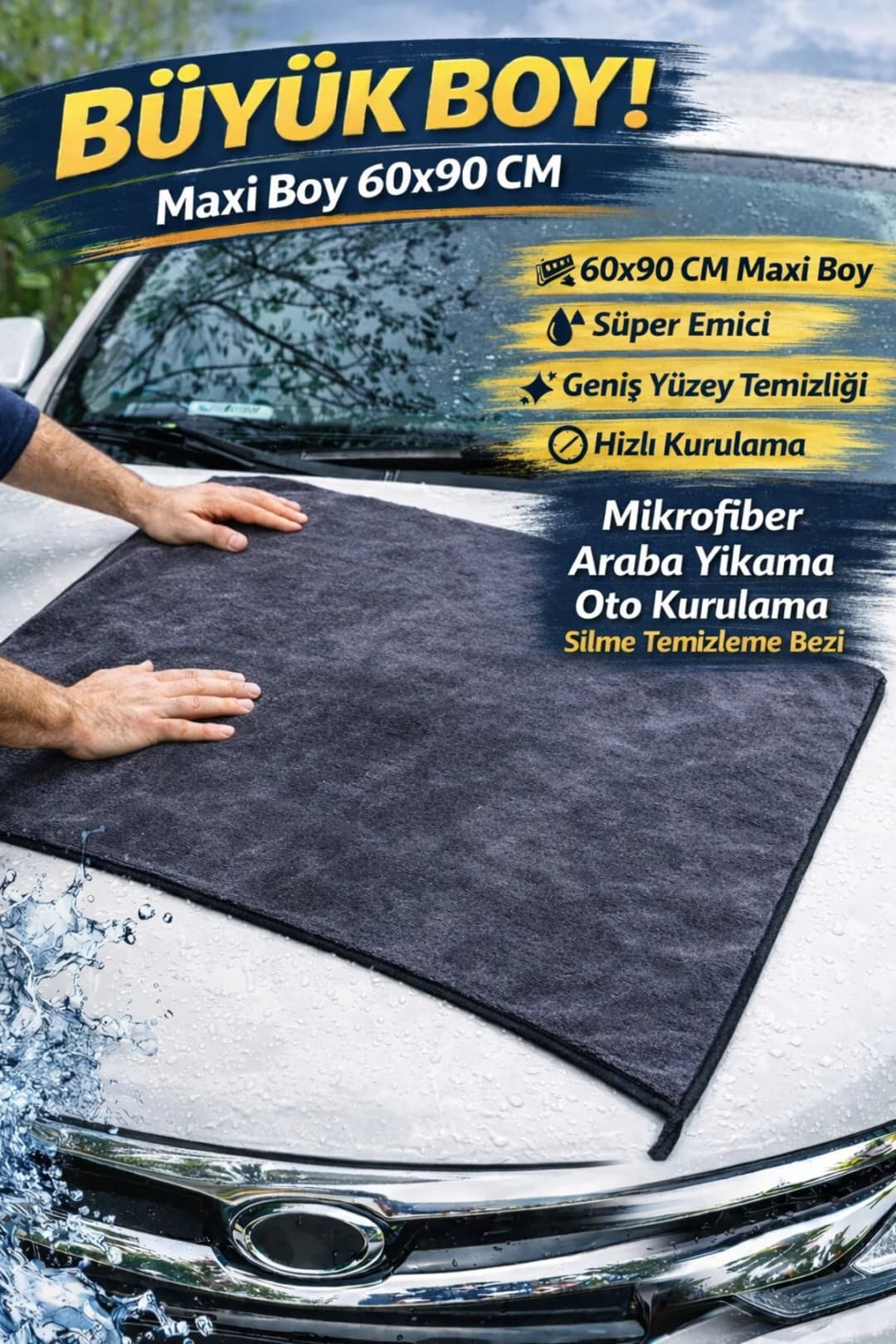 Auto Shift - Ultra Emici Mikrofiber Twist Araç Oto Kurulama Havlusu 60x90 cm – 750 GSM