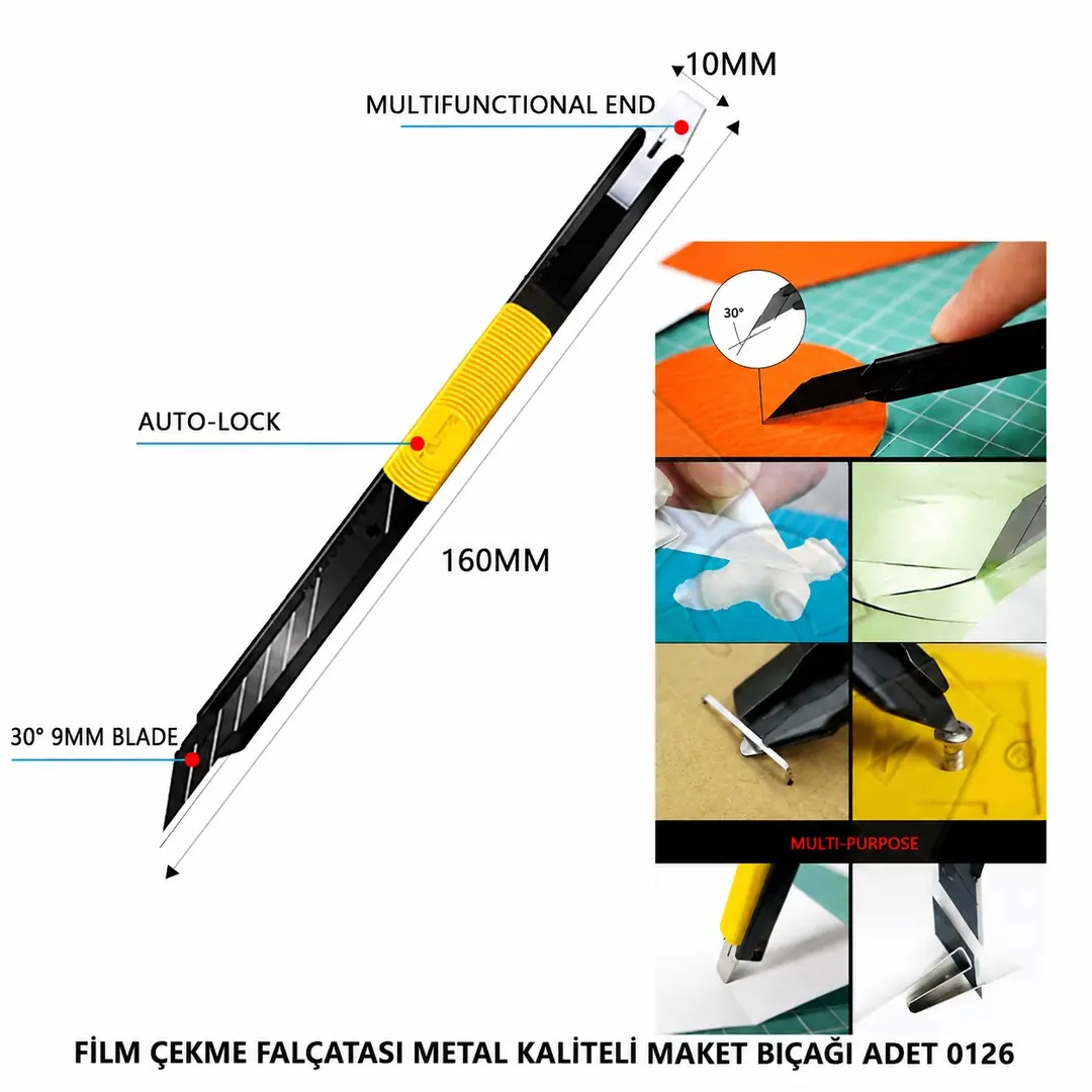 Film Çekme Falçatası Metal Kaliteli Maket Bıçağı 0126