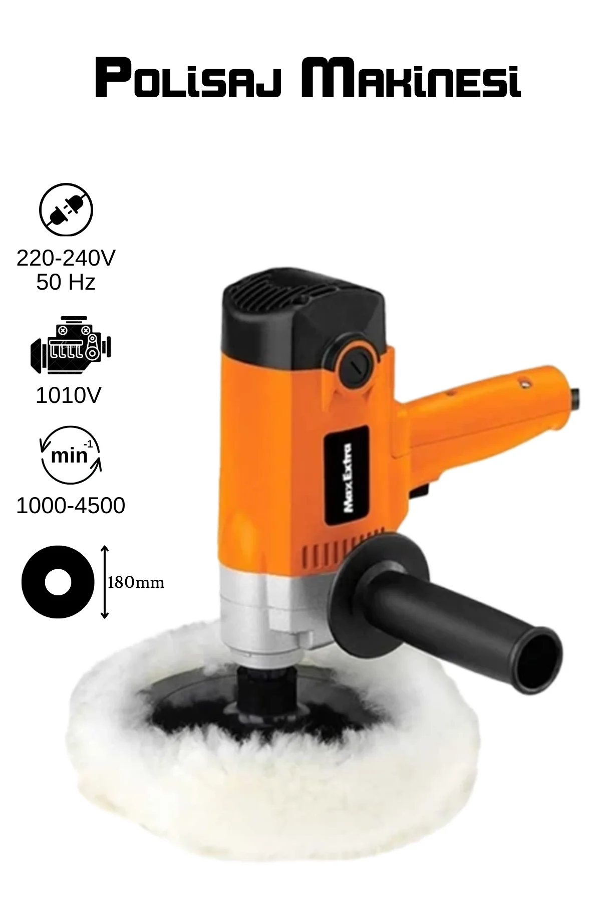 Max Extra MX6190 1010W 180mm Dik Polisaj Makinesi