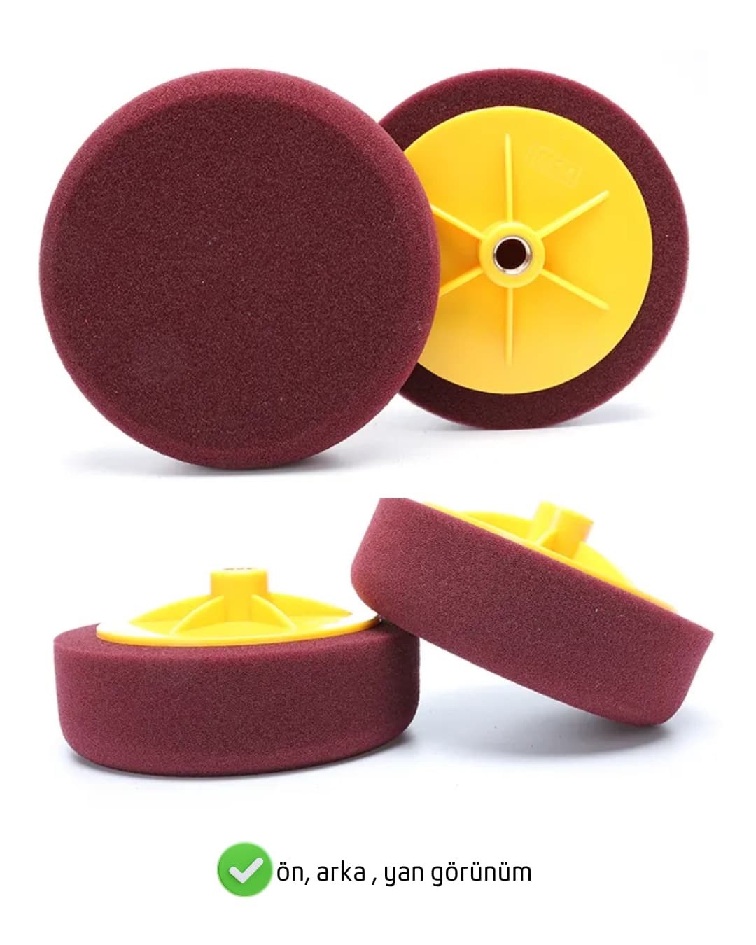 Premium Bordo 6 inç 150 mm Aplikatörlü İnce Pasta Süngeri