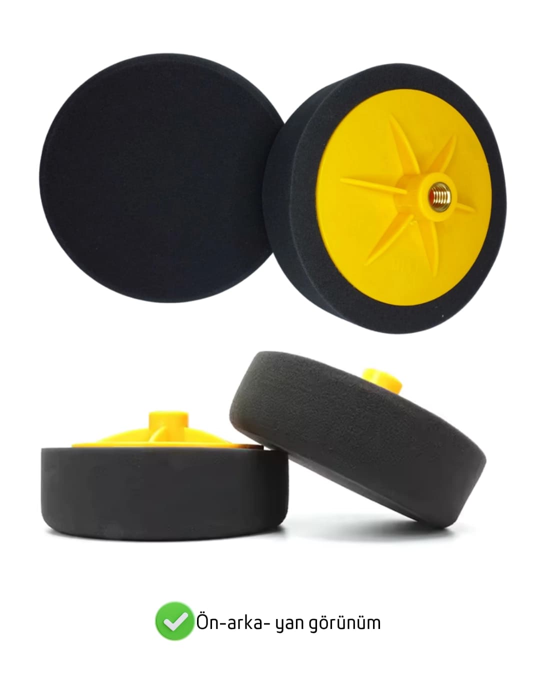 Premium Siyah 6 inç 150 mm Aplikatörlü Hare Giderici ve Cila Süngeri