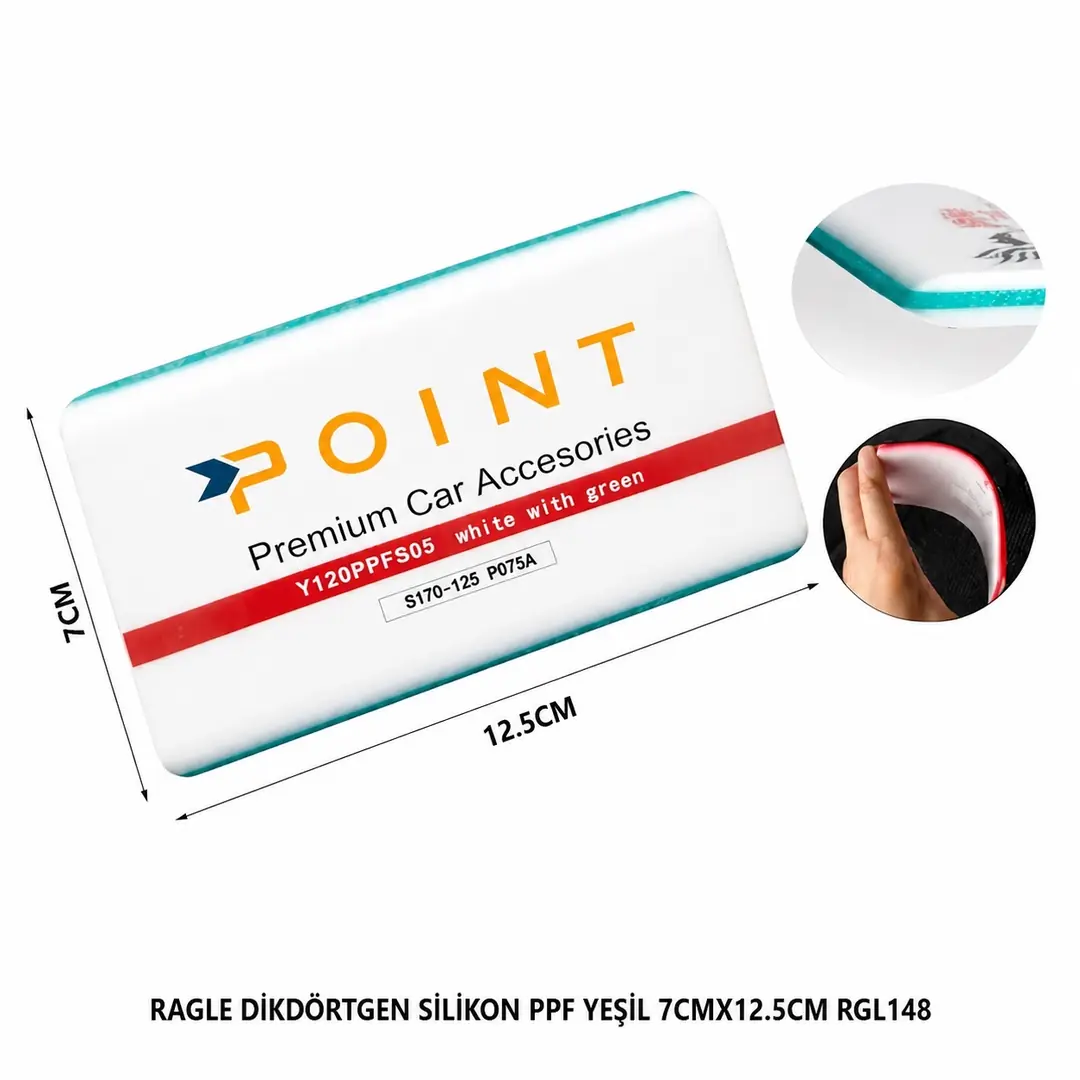 Ragle Point Silikon Çekçek Folyo Cam Filmi Çekme Uygulama Aparatı Kare Yeşil 12,5x7cm Rgl148
