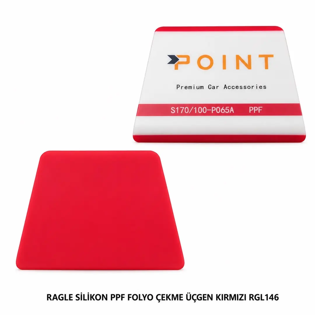 Ragle Point Silikon Çekçek Folyo Cam Filmi Çekme Uygulama Aparatı Üçgen Kırmızı 10x7cm Rgl146