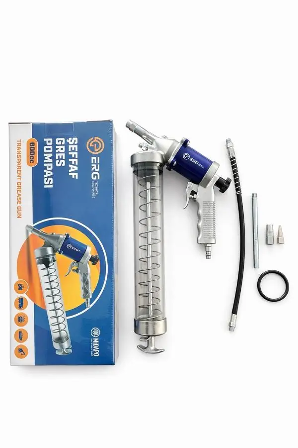 Rvz 600cc Havalı Şeffaf Gres Pompası Kırılmaz Sert Plastik
