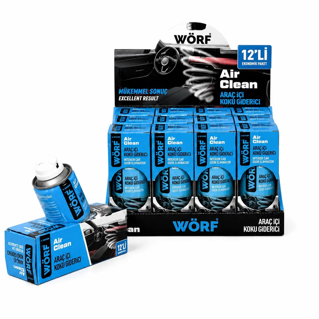 Wörf Araç İçi Koku Giderici ve Klima Bombası Aerosol Sprey 150ml - 12 Adet