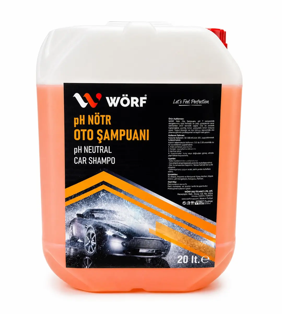 Wörf pH Nötr Cilalı Oto Şampuanı 20 LT