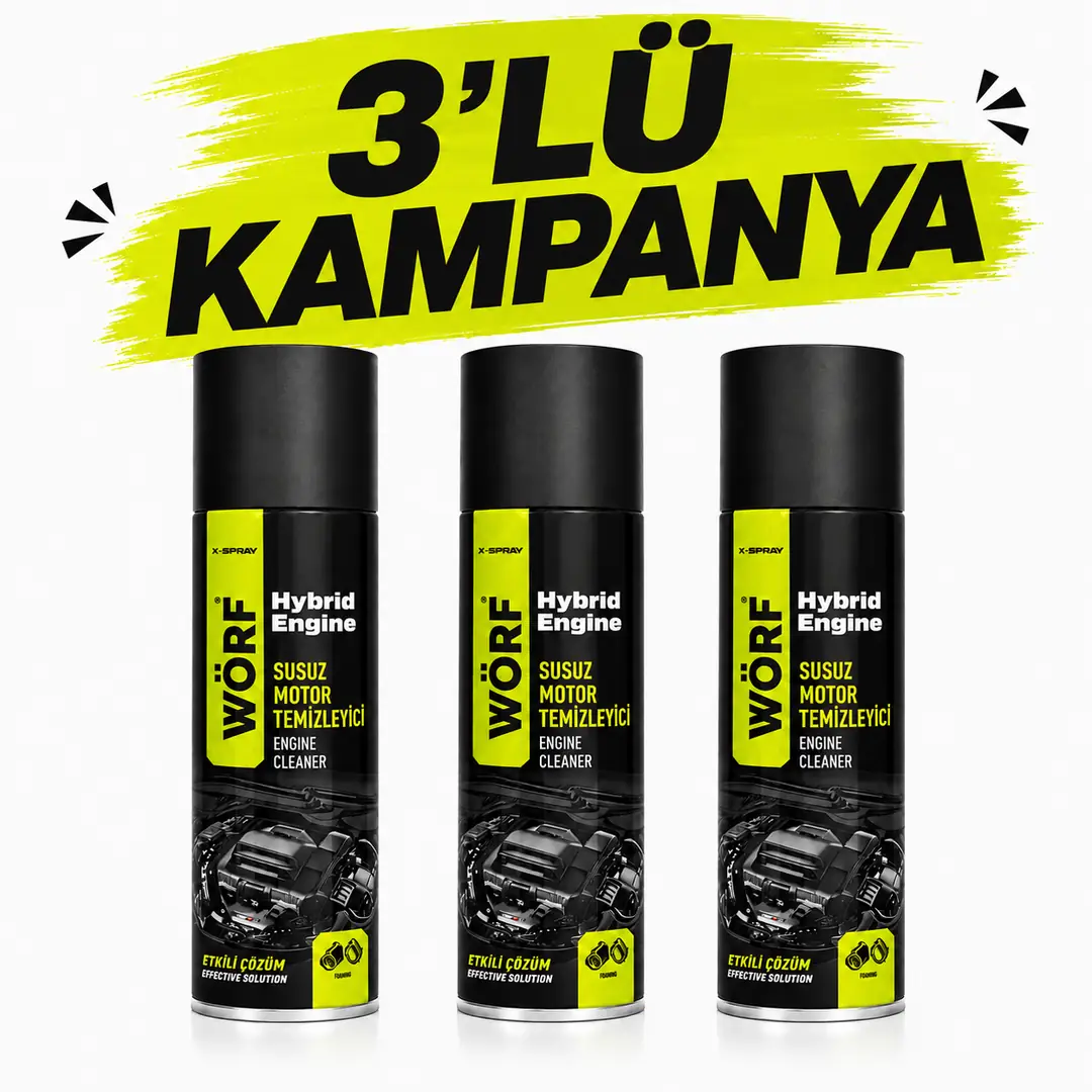 Wörf Susuz Motor Temizleyici Aerosol Sprey 500 ML - 3’lü Avantaj Paketi